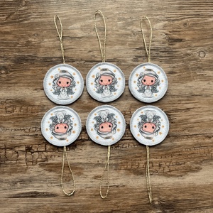 6 db-os karácsonyi filc dísz szett hó angyalka ezüst akasztóval - karácsony - karácsonyi lakásdekoráció - karácsonyfadíszek - Meska.hu