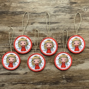 6 db-os karácsonyi filc dísz szett angyalka ezüst akasztós, Otthon & Életmód, Dekoráció, Fali és függő dekoráció, Függődísz, Varrás, MESKA