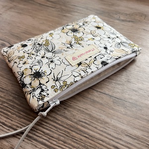 Bézs virágos boríték neszesszer irattartó tok erszény karácsony ajándék - táska & tok - neszesszer - Meska.hu