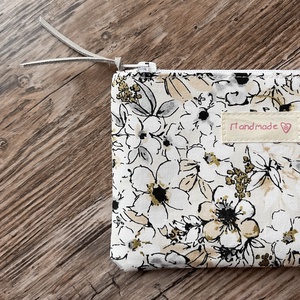 Bézs virágos boríték neszesszer irattartó tok erszény karácsony ajándék - táska & tok - neszesszer - Meska.hu