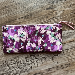 Lila-rózsaszín virágos tolltartó szemüvegtok neszesszer karácsony ajándék - táska & tok - neszesszer - Meska.hu