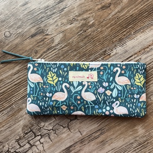 Flamingó mintás neszesszer tolltartó szemüvegtartó türkiz neszeszer gyereknap, Táska & Tok, Neszesszer, Varrás, MESKA