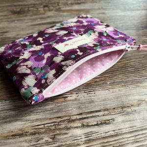 Lila virágos boríték neszesszer irattartó tok erszény karácsony ajándék - táska & tok - neszesszer - Meska.hu