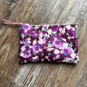 Lila virágos boríték neszesszer irattartó tok erszény karácsony ajándék - táska & tok - neszesszer - Meska.hu