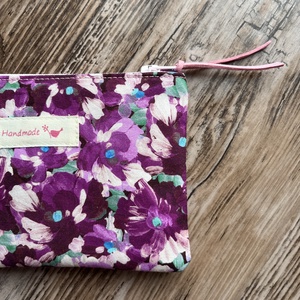 Lila virágos boríték neszesszer irattartó tok erszény karácsony ajándék - táska & tok - neszesszer - Meska.hu