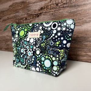 Buborék mintás neszesszer kék-zöld pipere táska karácsony ajándék, Táska & Tok, Neszesszer, Varrás, MESKA