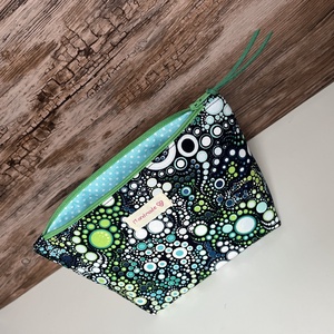 Buborék mintás neszesszer kék-zöld pipere táska karácsony ajándék - táska & tok - neszesszer - Meska.hu