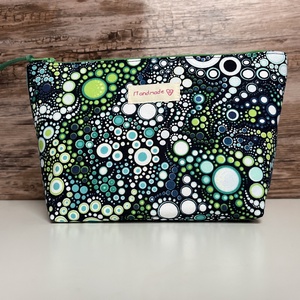 Buborék mintás neszesszer kék-zöld pipere táska karácsony ajándék - táska & tok - neszesszer - Meska.hu