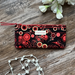 Izzó tűz piros mintás tolltartó neszesszer szemüvegtartó karácsony ajándék, Táska & Tok, Neszesszer, Varrás, MESKA