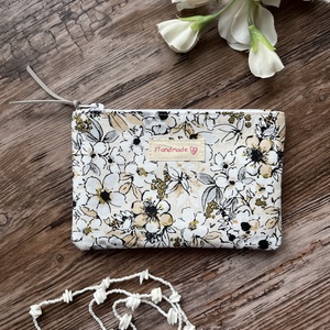 Bézs virágos boríték neszesszer irattartó tok erszény karácsony ajándék, Táska & Tok, Neszesszer, Varrás, MESKA