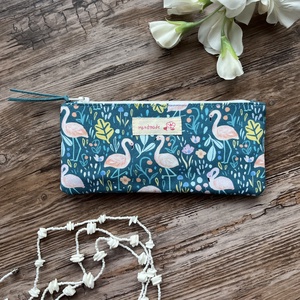 Flamingó mintás neszesszer tolltartó szemüvegtartó türkiz neszeszer gyereknap, Táska & Tok, Neszesszer, Varrás, MESKA