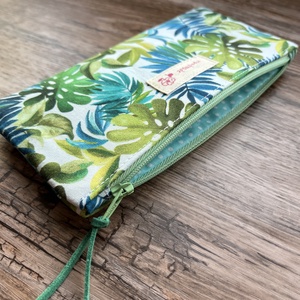 Trópusi levél mintás neszesszer tolltartó szemüvegtartó - táska & tok - neszesszer - Meska.hu