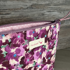 Lila-rózsaszín tavaszi virágos neszesszer pipere táska születésnap gyereknap pedagógusnap neszeszer - táska & tok - neszesszer - Meska.hu