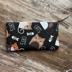 Cica mintás dekorvászon neszesszer irattartó ajándék születénap gyereknap - táska & tok - neszesszer - Meska.hu