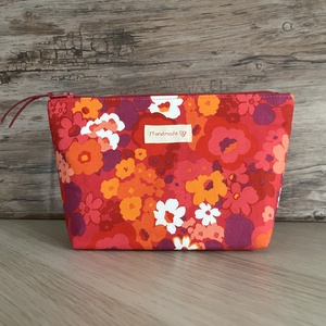 Lila-rózsaszín-sárga tavaszi virágos neszesszer pipere táska születésnap gyereknap pedagógusnap neszeszer - táska & tok - neszesszer - Meska.hu