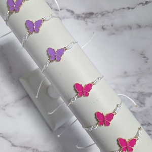 Pillangós karkötő, Ékszer, Karkötő, Karkötő medállal, Csomózás, MESKA