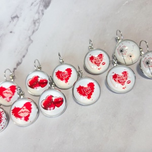 Valentin napi fülbevalók - ékszer - fülbevaló - lógó fülbevaló - Meska.hu