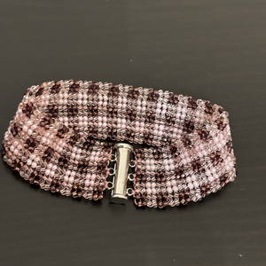 Rózsaszín pepita karkötő - ékszer - karkötő - gyöngyös karkötő - Meska.hu