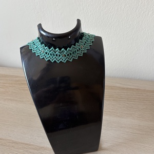 Gyöngyös nyakpánt, Ékszer, Nyaklánc, Gyöngyös nyaklánc, Gyöngyfűzés, gyöngyhímzés, MESKA