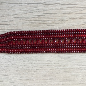 Piros kristályos nyakpánt - ékszer - nyaklánc - gyöngyös nyaklánc - Meska.hu