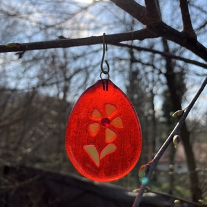 Virágos üveg tojás - otthon & életmód - dekoráció - dísztárgy - Meska.hu