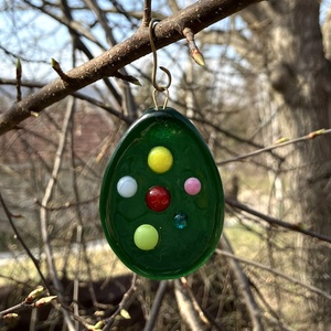 Pöttyös üveg tojás, Otthon & Életmód, Dekoráció, Dísztárgy, Üvegművészet, MESKA