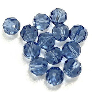  KÉK, CSISZOLT ÜVEGGYÖNGY, 6 MM-ES  - Meska.hu