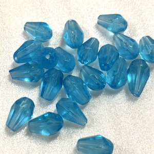 TÜRKIZ SZÍNŰ, CSEPP ALAKÚ, CSISZOLT ÜVEGGYÖNGY, 10X5 MM-ES , Kellékek & szerszámok, Gyöngyfűzés kellékek, Üveggyöngy, , MESKA