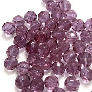 LILA, CSISZOLT ÜVEGGYÖNGY, 6 MM-ES , Kellékek & szerszámok, Gyöngyfűzés kellékek, Üveggyöngy, , MESKA
