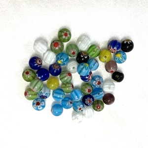 VEGYES SZÍNŰ MILLEFIORI ÜVEGGYÖNGY, 8 MM-ES , Kellékek & szerszámok, Gyöngyfűzés kellékek, Üveggyöngy, , MESKA