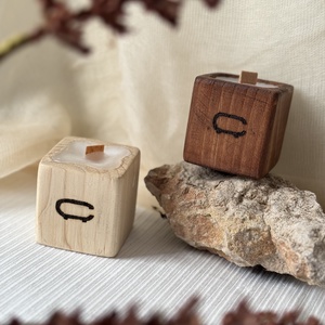 Fa kocka gyertya - otthon & életmód - gyertya, illat, aroma - gyertya - Meska.hu