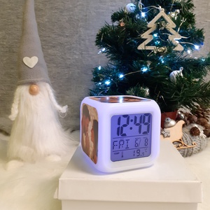 Világító óra saját fotóval - karácsony - karácsonyi lakásdekoráció - karácsonyi fénydekoráció - Meska.hu