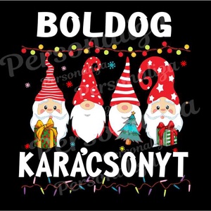 Fekete karácsonyi páros póló - karácsony - karácsonyi ruházat - karácsonyi póló & pulcsi - Meska.hu