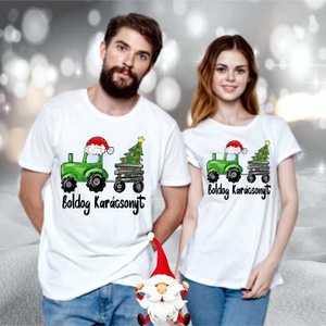 Traktoros karácsonyi póló, Karácsony, Karácsonyi ruházat, Fotó, grafika, rajz, illusztráció, Meska