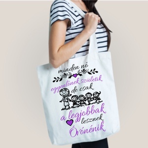 Óvónénis szatyor, Táska & Tok, Bevásárlás & Shopper táska, Shopper, textiltáska, szatyor, Festett tárgyak, Fotó, grafika, rajz, illusztráció, Meska