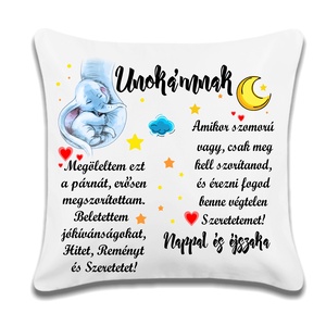 Egyedi párna Unokának, Otthon & Életmód, Babaszoba, gyerekszoba, Gyerek díszpárna, Fotó, grafika, rajz, illusztráció, MESKA