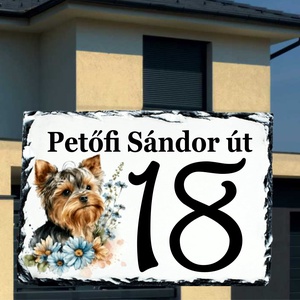 Házszám tábla yorkie 1 mintával, Otthon & Életmód, Ház & Kert, Házszám, Fotó, grafika, rajz, illusztráció, MESKA