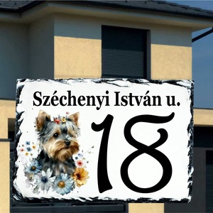 Házszám tábla yorkie 2 mintával, Otthon & Életmód, Ház & Kert, Házszám, Fotó, grafika, rajz, illusztráció, MESKA
