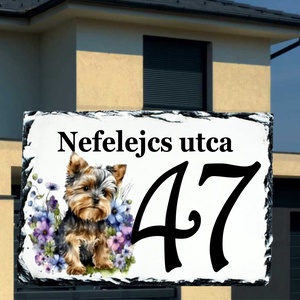 Házszám tábla yorkie 3 mintával, Otthon & Életmód, Ház & Kert, Házszám, Fotó, grafika, rajz, illusztráció, MESKA