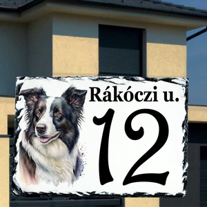 Házszám tábla Border Collie 2 mintával, Otthon & Életmód, Ház & Kert, Házszám, Fotó, grafika, rajz, illusztráció, MESKA
