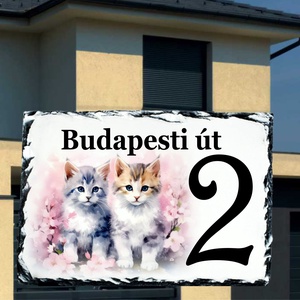Házszám cicás 2. mintával, Otthon & Életmód, Ház & Kert, Házszám, Fotó, grafika, rajz, illusztráció, MESKA