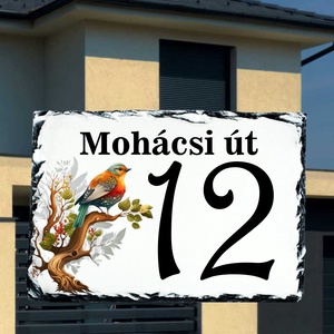 Házszámtábla madaras, Otthon & Életmód, Ház & Kert, Házszám, Fotó, grafika, rajz, illusztráció, MESKA