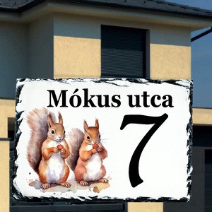 Házszám tábla mókus mintával - Meska.hu