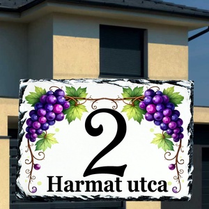 Házszámtábla szőlő mintával, Otthon & Életmód, Ház & Kert, Házszám, Fotó, grafika, rajz, illusztráció, MESKA