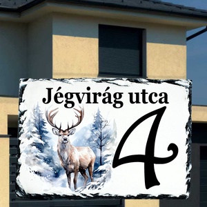 Házszámtábla szarvas mintával, Otthon & Életmód, Ház & Kert, Házszám, Fotó, grafika, rajz, illusztráció, MESKA