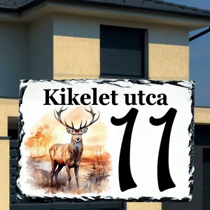Házszámtábla szarvas mintával, Otthon & Életmód, Ház & Kert, Házszám, Fotó, grafika, rajz, illusztráció, MESKA