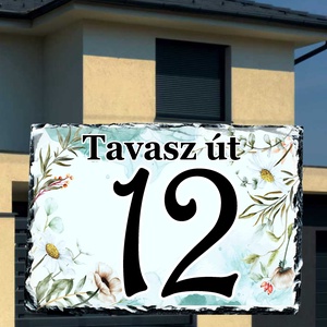 Egyedi festett házszámtábla vintage virágos mintával, Otthon & Életmód, Ház & Kert, Házszám, Fotó, grafika, rajz, illusztráció, MESKA