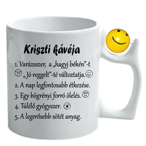 Vicces bögre kávéval ébredőknek forgatható smile figurával, Otthon & Életmód, Konyhafelszerelés, tálalás, Tálalás, Bögre & Csésze, Fotó, grafika, rajz, illusztráció, MESKA