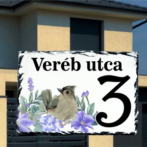 Házszámtábla - veréb, Otthon & Életmód, Ház & Kert, Házszám, Fotó, grafika, rajz, illusztráció, MESKA