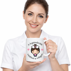 Feliratos kedves bögre védőnőknek, Otthon & Életmód, Konyhafelszerelés, tálalás, Tálalás, Bögre & Csésze, Fotó, grafika, rajz, illusztráció, MESKA